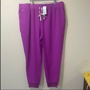 Womens New Figs High Waisted Zamora Yoga Jogger Scrub Pant Purple Jolt Plus 4XLP